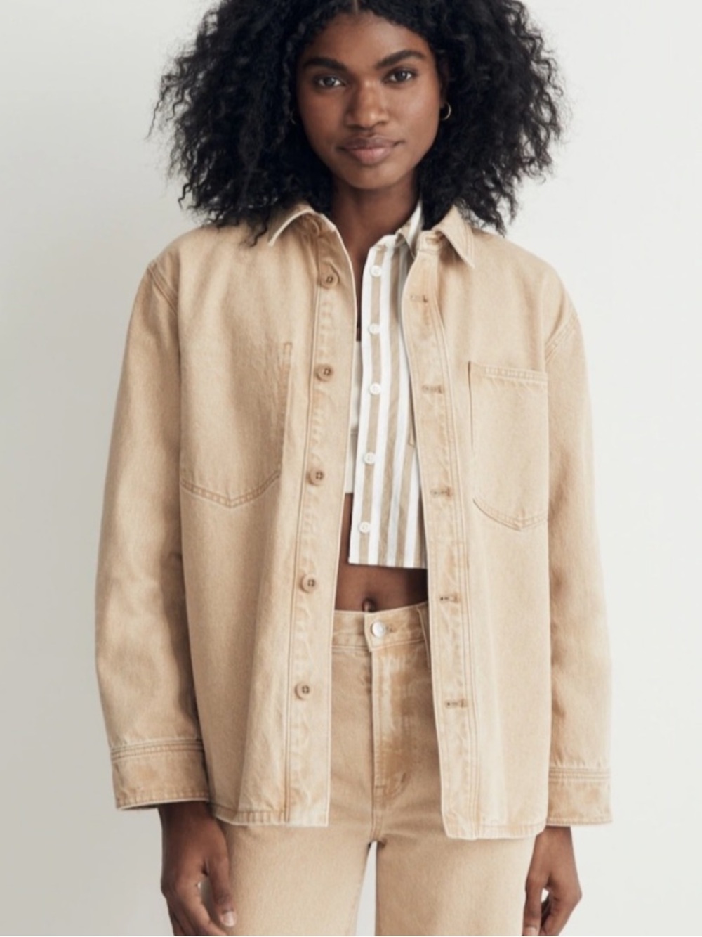Madewell Beige/Tan Shacket with pockets xl